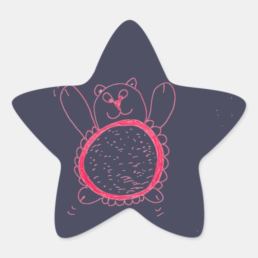 Zonnebloem Beer Star-Sticker Ster Sticker (Voorkant)