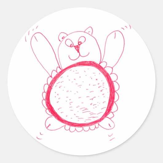 Zonnebloem Beer Sticker rond (Voorkant)