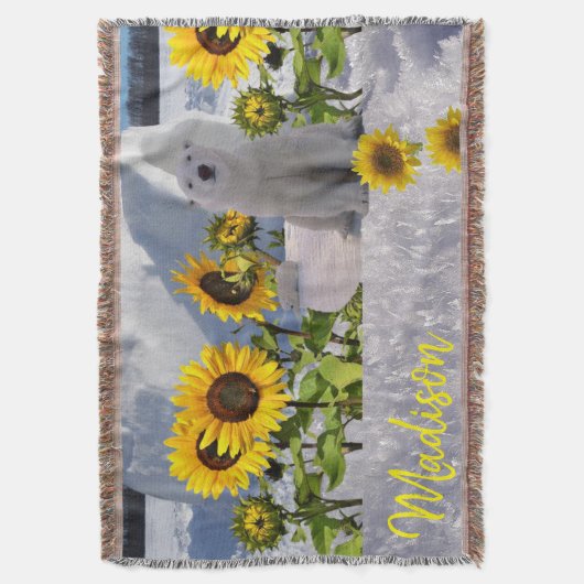 Zonnebloem Beer Throw Blanket Deken (Voorkant Verticaal)