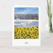 Zonnebloem Beer van polair gevouwen Wenskaart Kaart (Achterkant)