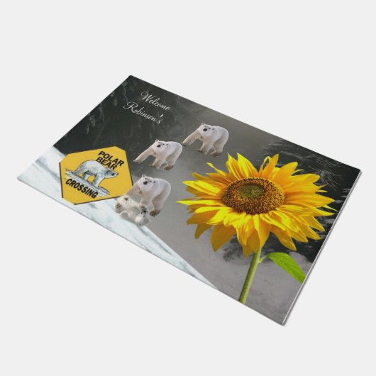 Zonnebloem Beer Ventilator Deurmat (Schuin)