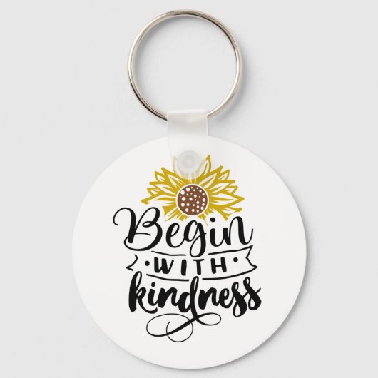 Zonnebloem | Begin met de geest Sleutelhanger (Voorkant)