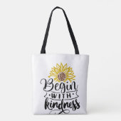 Zonnebloem | Begin met de geest Tote Bag (Achterkant)
