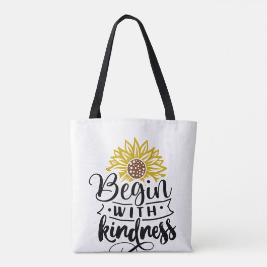Zonnebloem | Begin met de geest Tote Bag (Achterkant)
