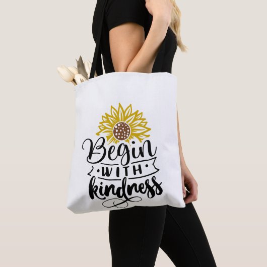 Zonnebloem | Begin met de geest Tote Bag (Dichtbij)