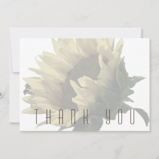 Zonnebloem begrafenis Dank u Bedankkaart (Voorkant)