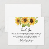 Zonnebloem begrafenis dank u nota Kaart verering (Voorkant / Achterkant)