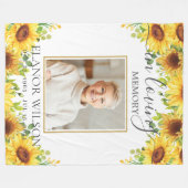 Zonnebloem begrafenis in liefdevolle herinnering fleece deken (Voorkant (Horizontaal))