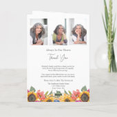 Zonnebloem Begrafenis Order of Service 4 Foto Kaart (Achterkant)