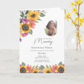 Zonnebloem Begrafenis Order of Service 4 Foto Kaart (Gele Bloem)