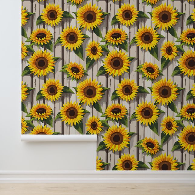 Zonnebloem Behang (Applicatie)