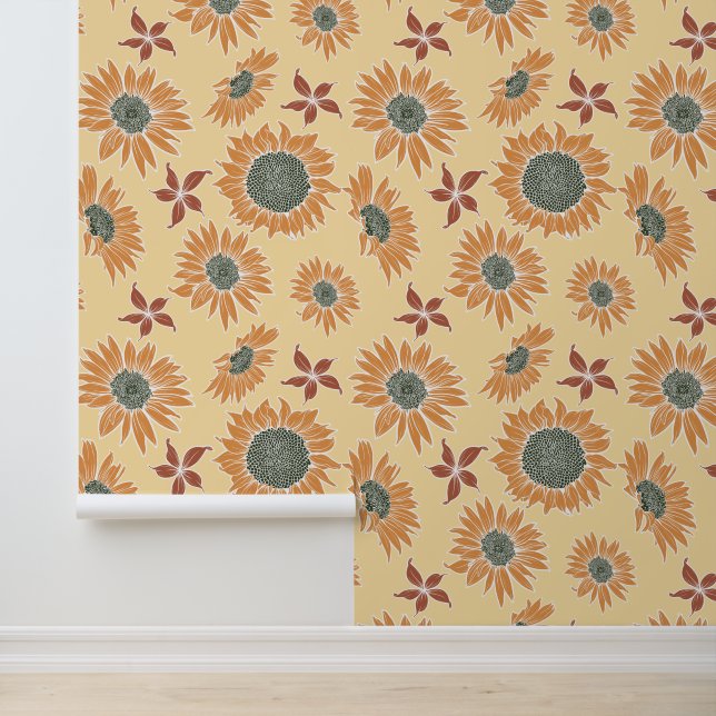 Zonnebloem Behang (Applicatie)