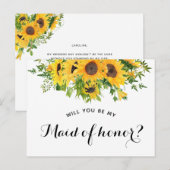 Zonnebloem... ben je mijn zegen van het eervolle v aankondigingskaart (Voorkant / Achterkant)