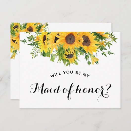 Zonnebloem... ben je mijn zegen van het eervolle v aankondigingskaart (Voorkant / Achterkant)