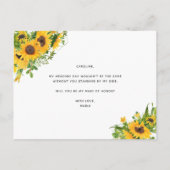 Zonnebloem... ben je mijn zegen van het eervolle v aankondigingskaart (Achterkant)