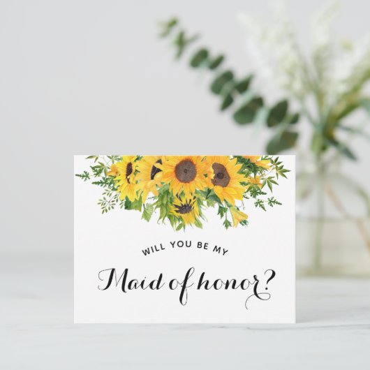 Zonnebloem... ben je mijn zegen van het eervolle v aankondigingskaart (Staand voorkant)