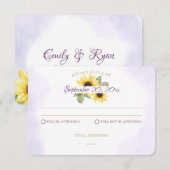 Zonnebloem Berg Lavendel Responskaart Kaart (Voorkant / Achterkant)