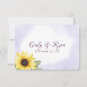 Zonnebloem Berg Lavendel Responskaart Kaart (Achterkant)