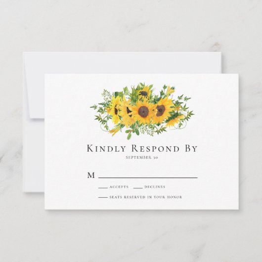 Zonnebloem Berichten RSVP-Kaart Notitiekaartje (Voorkant)