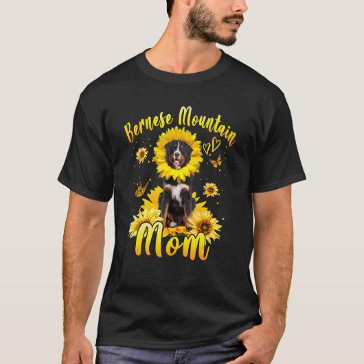 Zonnebloem Berner Berg Moeder Hond Moederdag T-shirt (Voorkant)