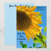 Zonnebloem bespaar de dag & sla de datumkaart op save the date (Voorkant / Achterkant)