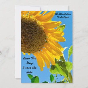 Zonnebloem bespaar de dag & sla de datumkaart op save the date