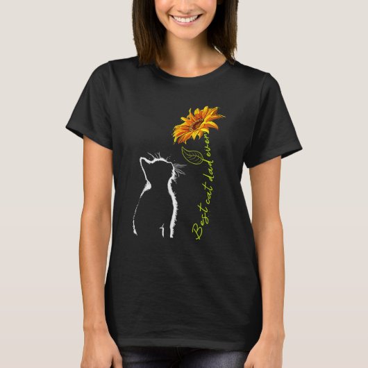 Zonnebloem Beste kat Pap Oost Kat Vader Dag 7 T-shirt (Voorkant)
