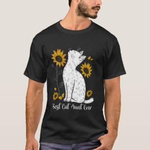 Zonnebloem Beste Kat Tante Ooit Moederdag Kat Lief T-shirt