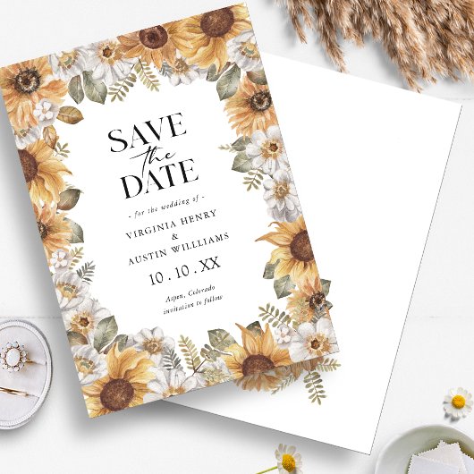 Zonnebloem Bewaar de datum Save The Date