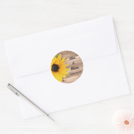 Zonnebloem Bewaar de datumenvelop sticker (Envelop)