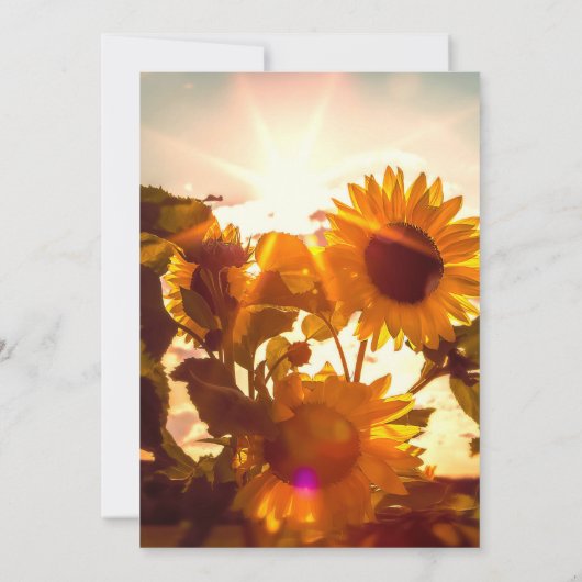 Zonnebloem Bewaar de datumkaarten Save The Date (Achterkant)