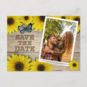 Zonnebloem Bewaar de trouwdatum Aankondigingskaart (Voorkant)