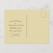 Zonnebloem Bewaar de trouwdatum | Klassiek blauw Aankondigingskaart (Achterkant)