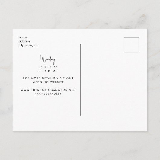 Zonnebloem Bewaar Onze Datum Zwarte Trouwdatum Zwa Aankondigingskaart (Achterkant)