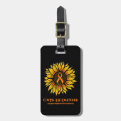 Zonnebloem/Bewustheid...CRPS Bagagelabel (Voorkant verticaal)