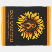 Zonnebloem/Bewustheid...KRPS-griepband Fleece Deken (Voorkant (Horizontaal))