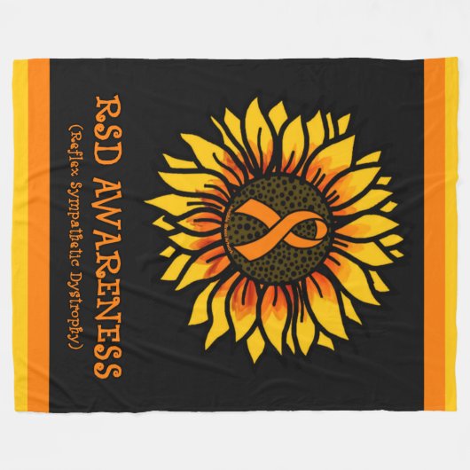 Zonnebloem/Bewustheid...RSD Fleece Deken (Voorkant (Horizontaal))