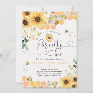 Zonnebloem Bij Baby Shower Ouders Worden Bijen Kaart
