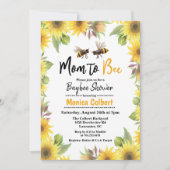Zonnebloem Bij Baby Shower Uitnodiging (Voorkant)