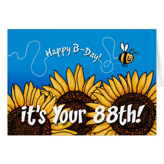 zonnebloem bij bijen - 88 jaar oud (Voorkant Horizontaal)