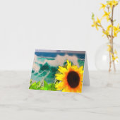 Zonnebloem bij de strand kaart (Gele Bloem)