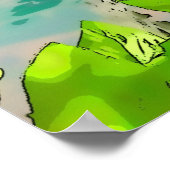 Zonnebloem bij de strand poster (Hoek)