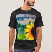 Zonnebloem bij de strand t-shirt (Voorkant)