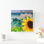 Zonnebloem bij de strand vierkante klok (Huis)