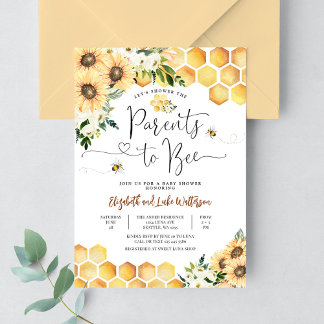 Zonnebloem Bij Ouders naar Bij Baby Shower Kaart