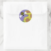Zonnebloem Bij Ronde Sticker (Tas)