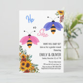 Zonnebloem bij vogel jongen of meisje gender revea kaart (Staand voorkant)