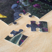 Zonnebloem bij zonsondergang — legpuzzel (Zijkant)