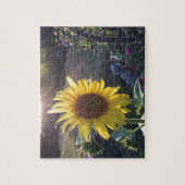 Zonnebloem bij zonsondergang — legpuzzel (Verticaal)
