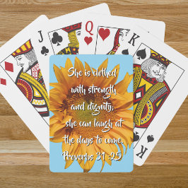 Zonnebloem Bijbel Spreuken 31:25 Custom Pokerkaarten